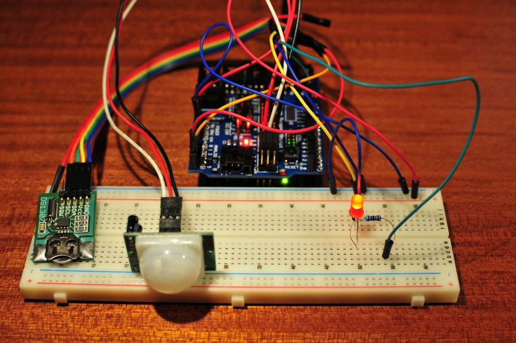 PIR and DS1307 RTC module control a light