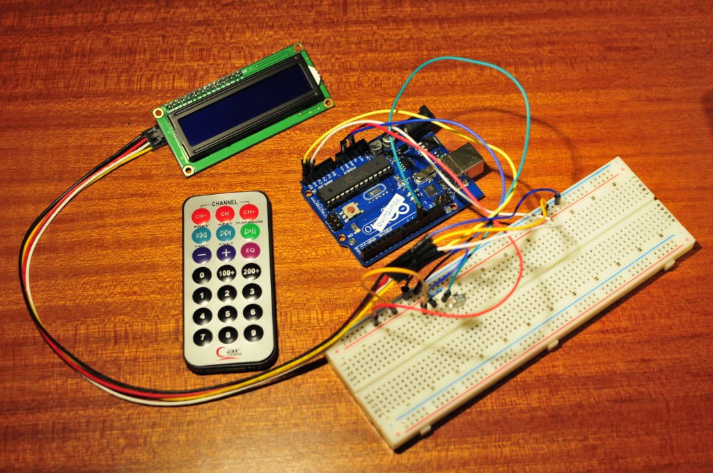 IR Remote control and I2C LCD display